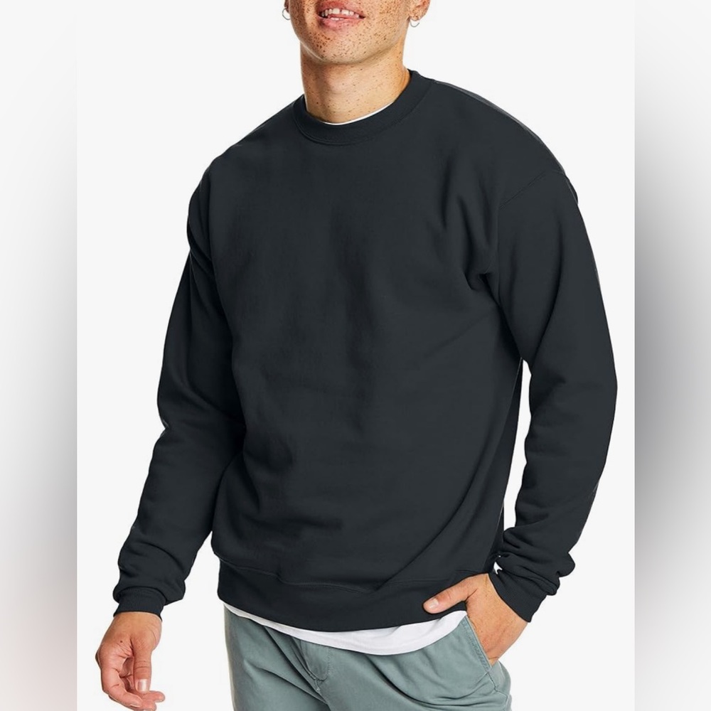Men’s Hanes EcoSmart Fleece Black Sweatshirt
